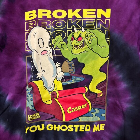 Broken Promises x Casper You Ghosted Me Tie Dye T-Shirt Small - Picture 2 of 4
